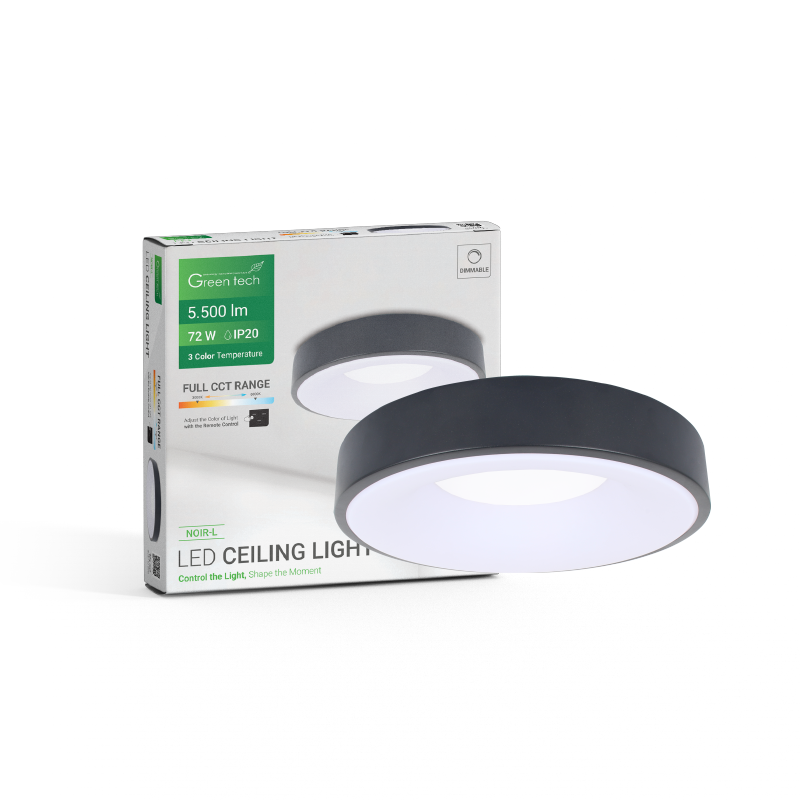 Smart plafonjera Green Tech metalna 72W, 3CCT s daljinskim upravljanjem, fi 50cm