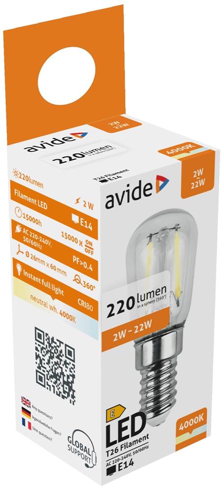 LED žarulja patuljasta filament 2W 220lm 230V E14